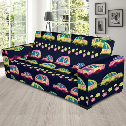 Camper Cute Camping Design No 3 Print Sofa Slipcover-JTAMIGO.COM