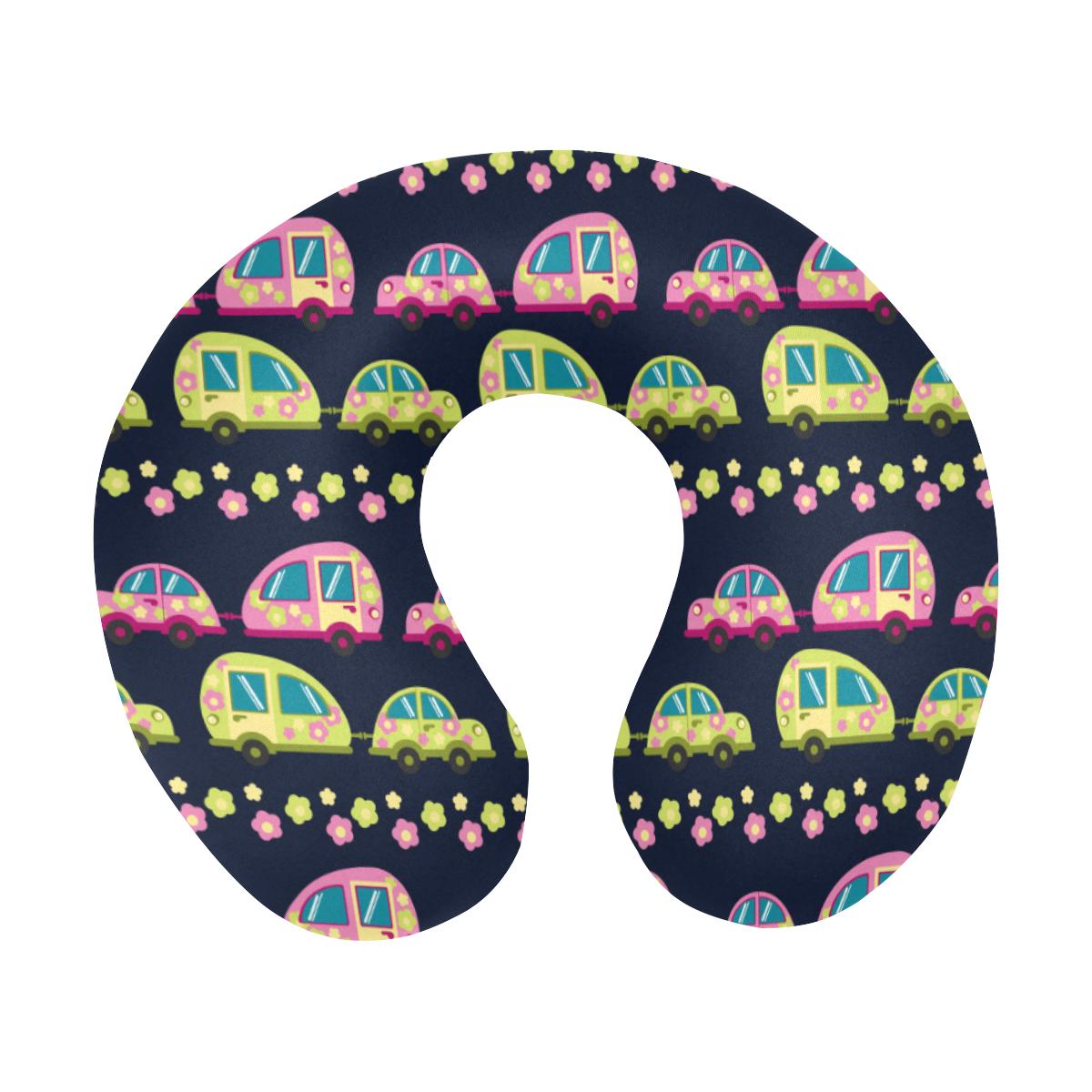 Camper Cute Camping Design No 3 Print U-Shaped Travel Neck Pillow-JTAMIGO.COM