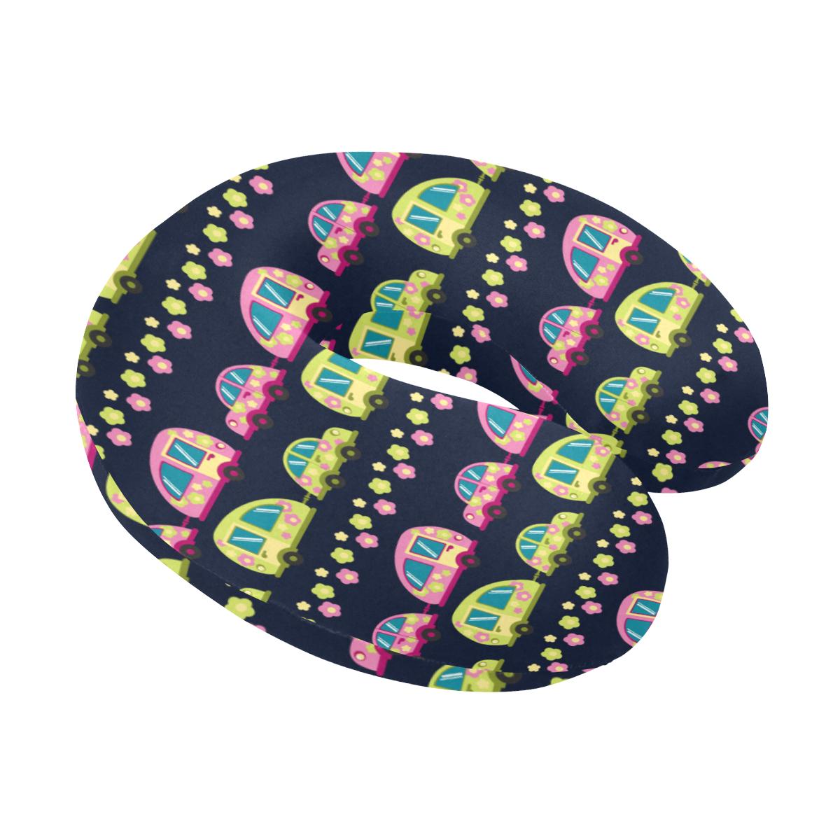 Camper Cute Camping Design No 3 Print U-Shaped Travel Neck Pillow-JTAMIGO.COM
