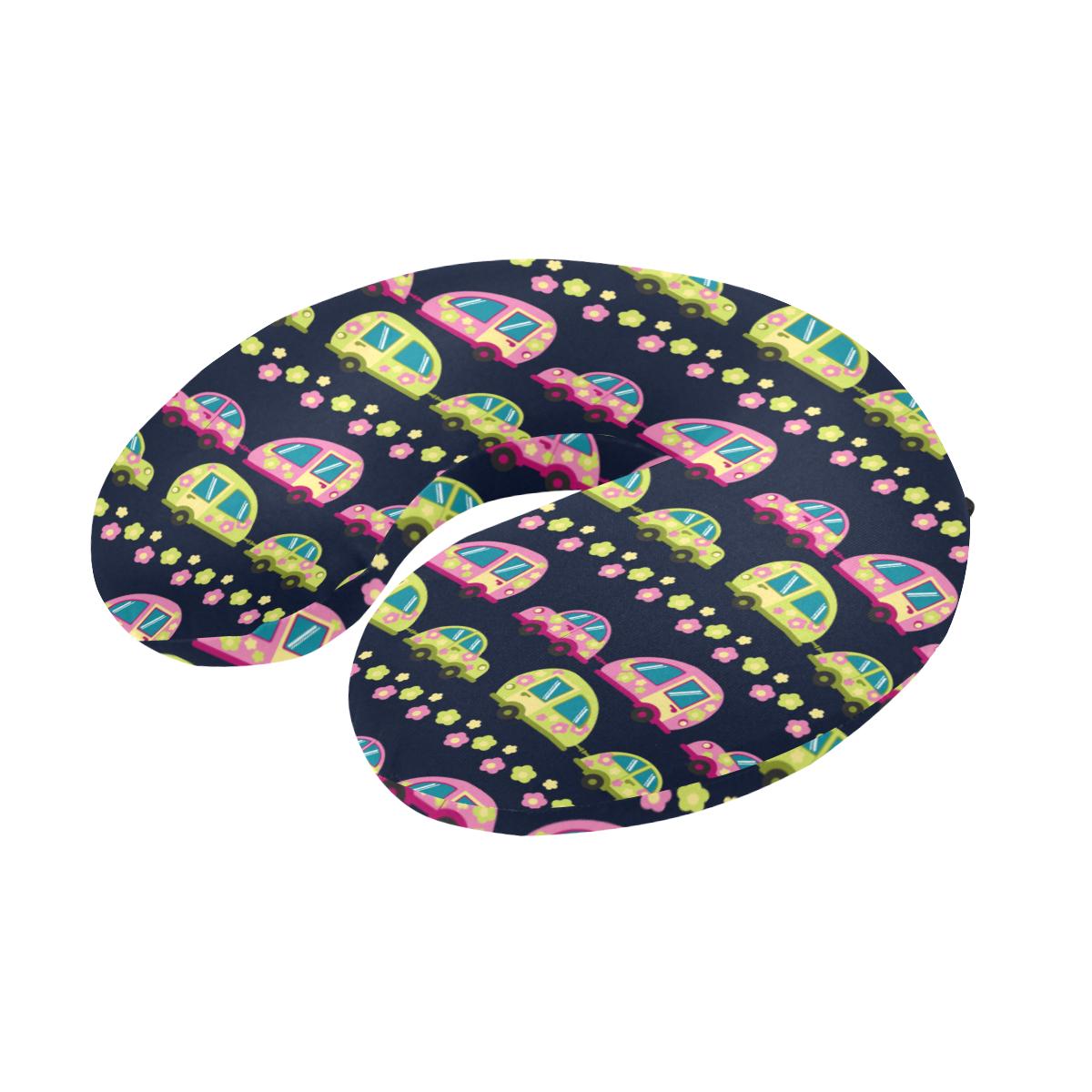 Camper Cute Camping Design No 3 Print U-Shaped Travel Neck Pillow-JTAMIGO.COM