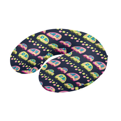 Camper Cute Camping Design No 3 Print U-Shaped Travel Neck Pillow-JTAMIGO.COM