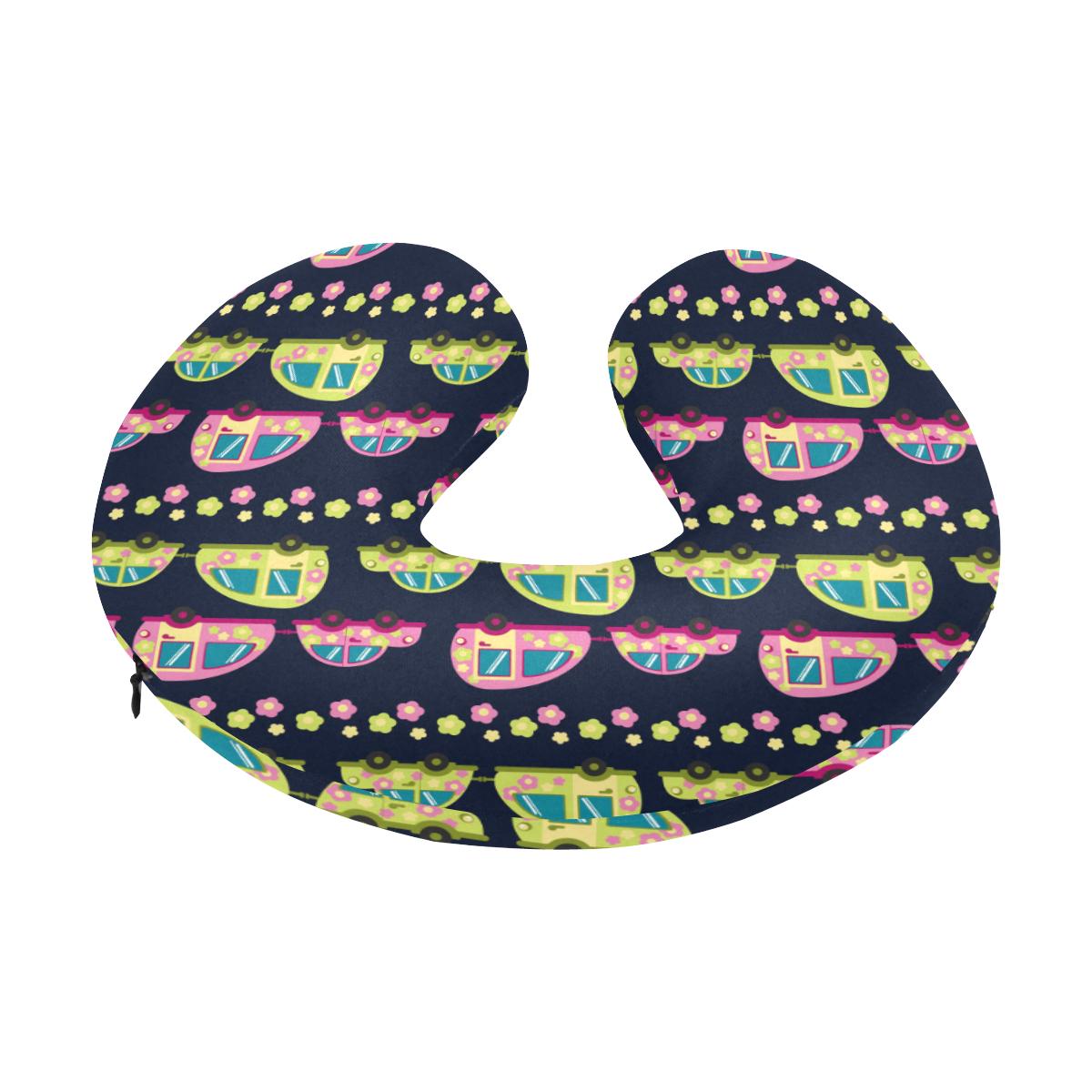 Camper Cute Camping Design No 3 Print U-Shaped Travel Neck Pillow-JTAMIGO.COM