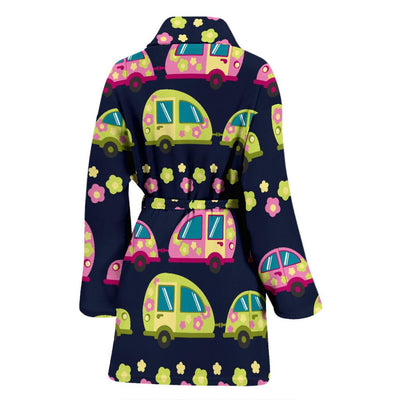 Camper Cute Camping Design No 3 Print Women Bath Robe-JTAMIGO.COM