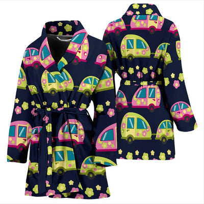 Camper Cute Camping Design No 3 Print Women Bath Robe-JTAMIGO.COM