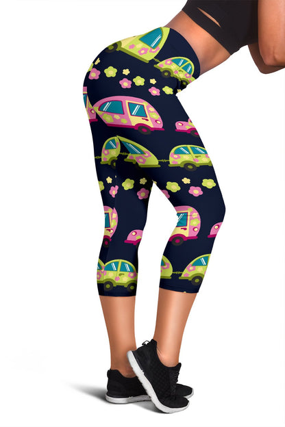 Camper Cute Camping Design No 3 Print Women Capris