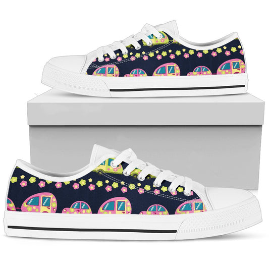 Camper Cute Camping Design No 3 Print Women Low Top Shoes