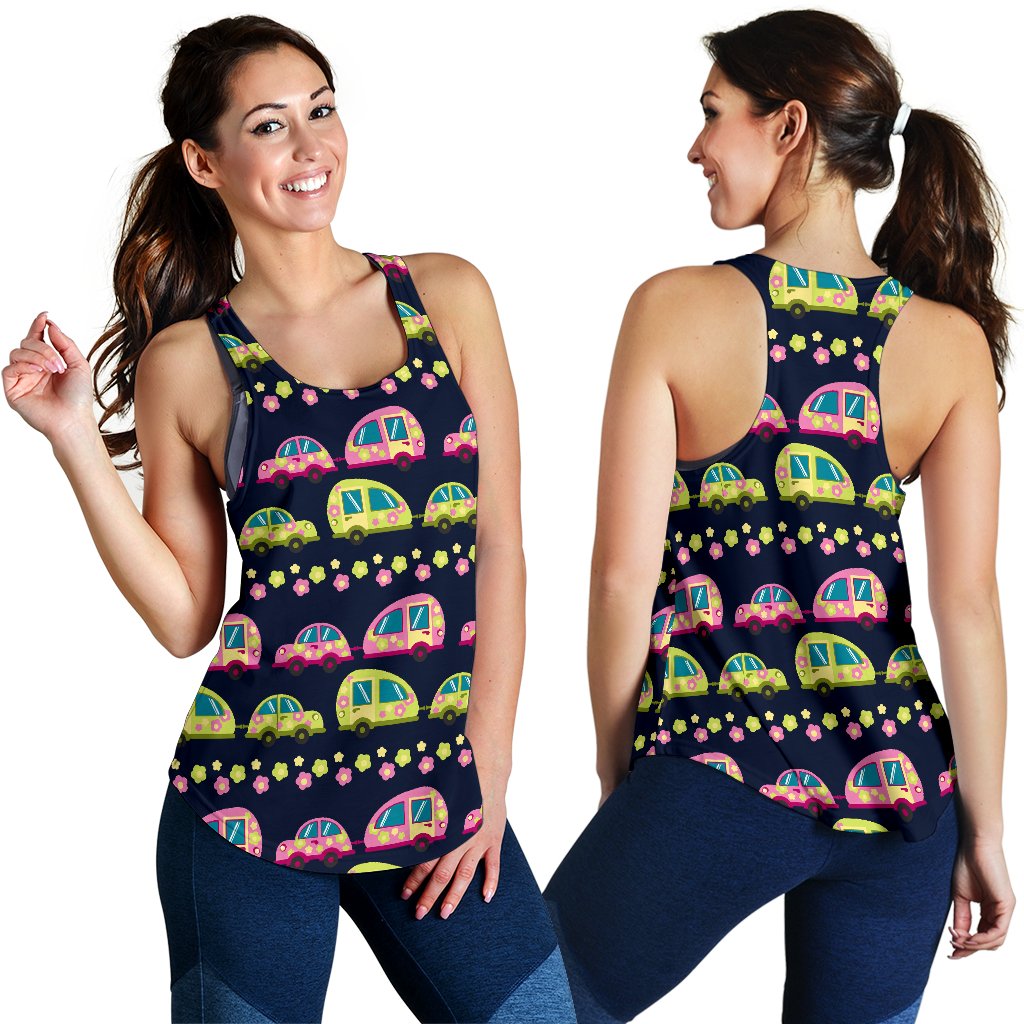 Camper Cute Camping Design No 3 Print Women Racerback Tank Top