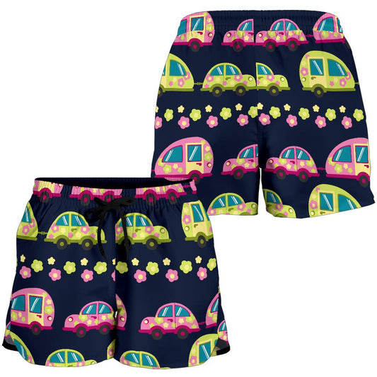 Camper Cute Camping Design No 3 Print Women Shorts-JTAMIGO.COM