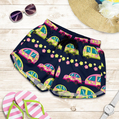 Camper Cute Camping Design No 3 Print Women Shorts-JTAMIGO.COM
