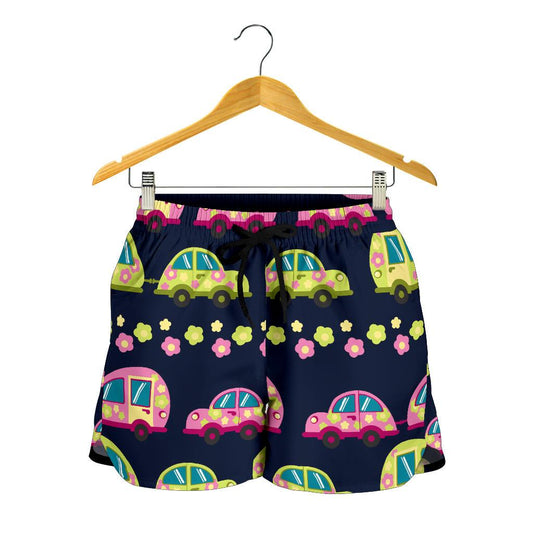 Camper Cute Camping Design No 3 Print Women Shorts-JTAMIGO.COM
