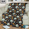 Camper Marshmallow Camping Design Print Fleece Blanket
