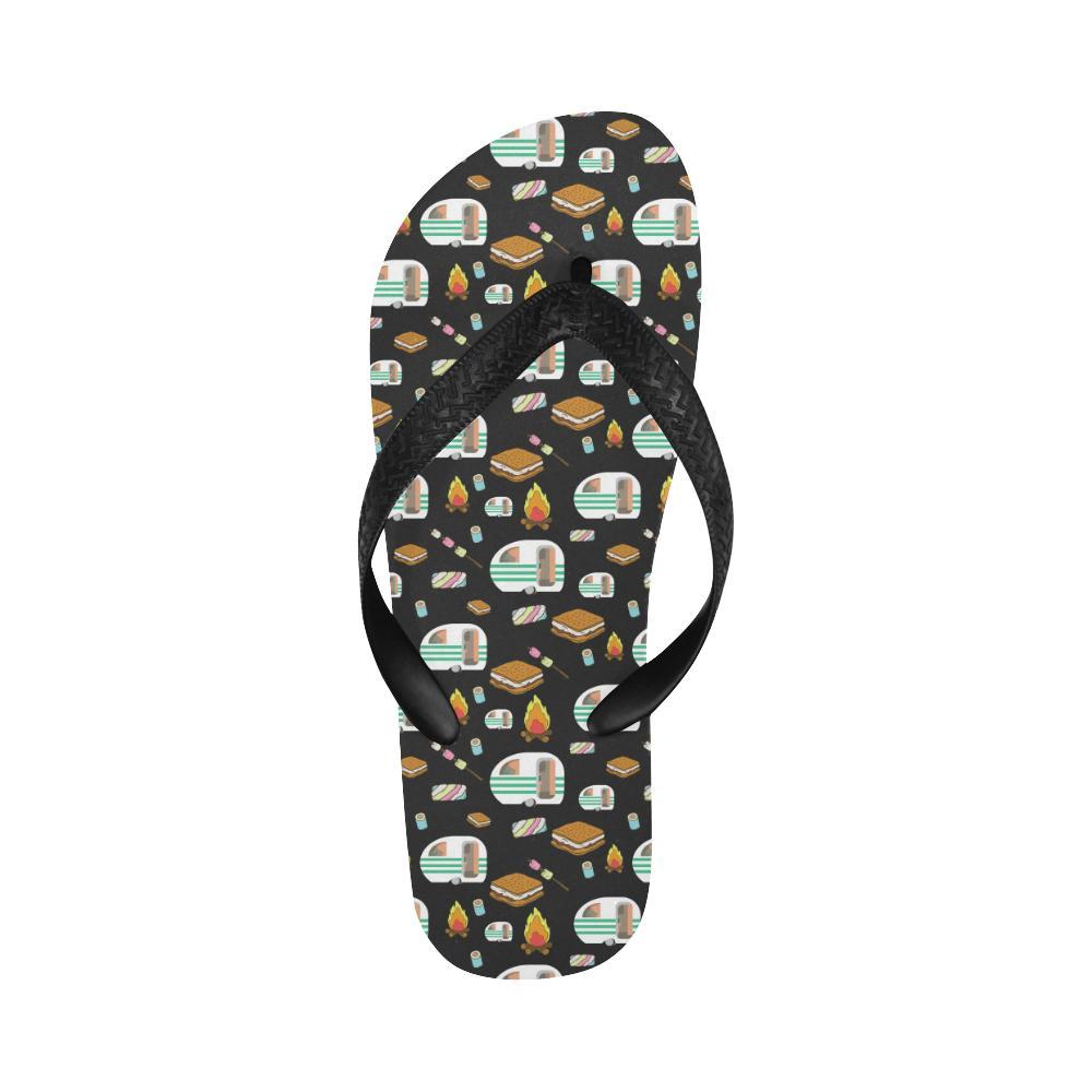 Camper marshmallow Camping Design Print Flip Flops-JTAMIGO.COM