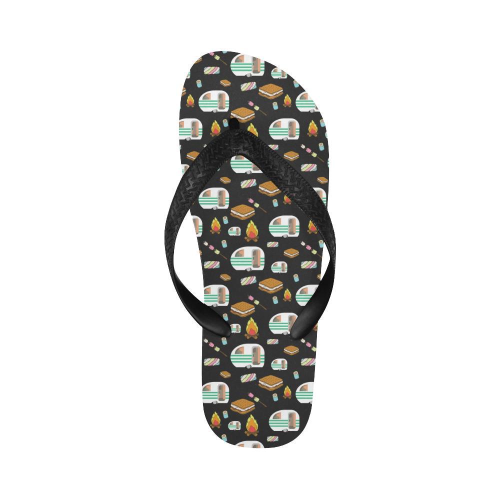 Camper marshmallow Camping Design Print Flip Flops-JTAMIGO.COM