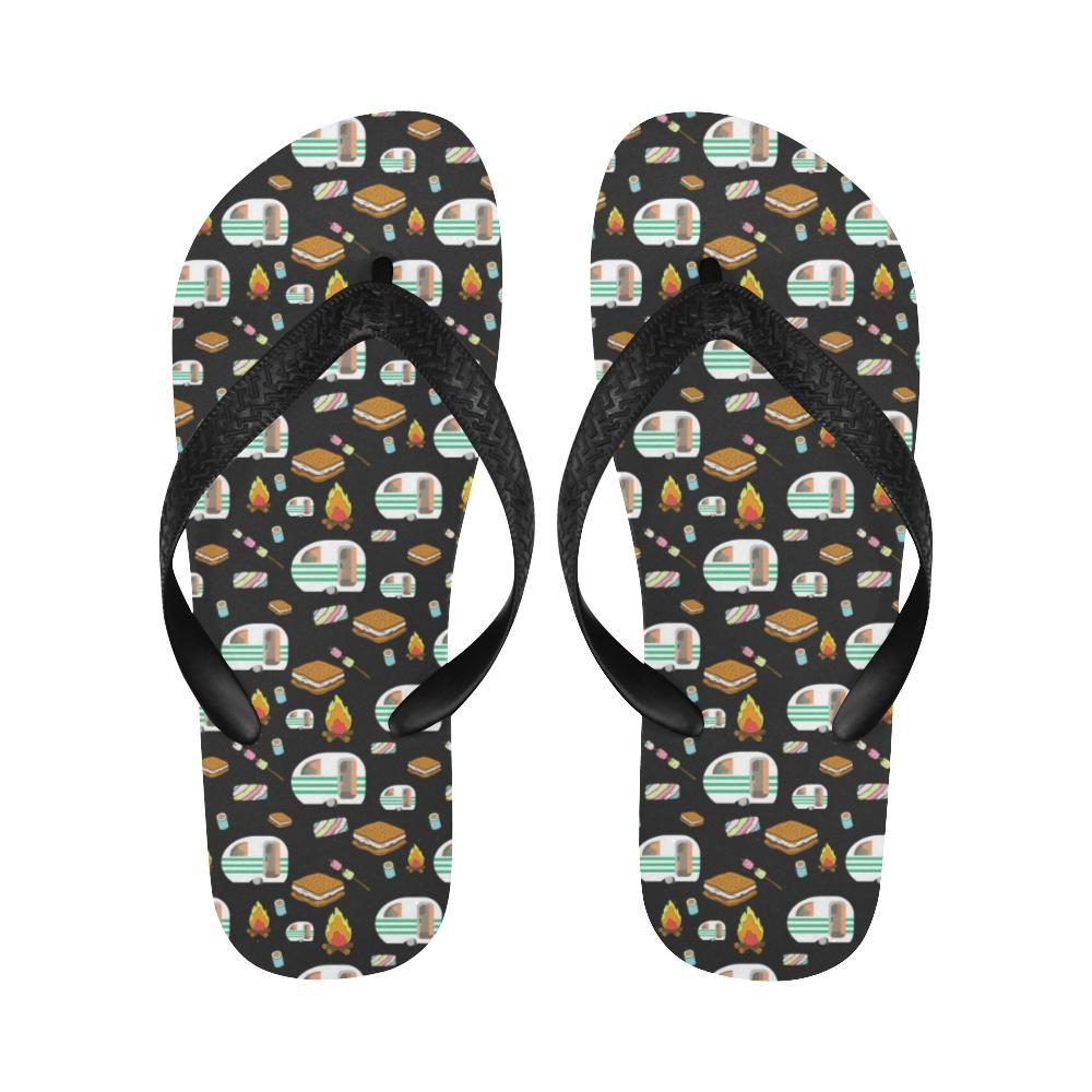 Camper marshmallow Camping Design Print Flip Flops-JTAMIGO.COM