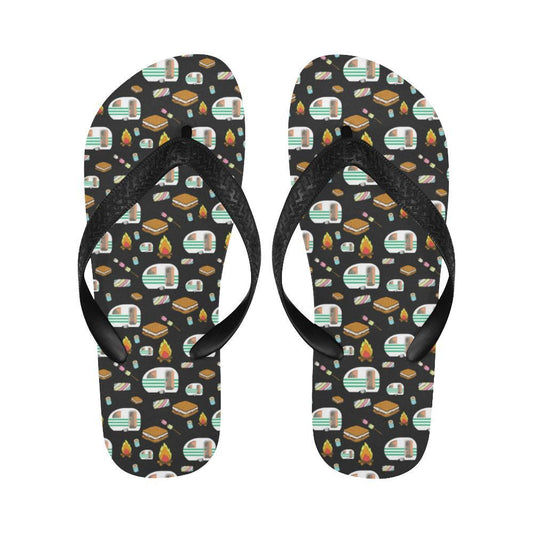 Camper marshmallow Camping Design Print Flip Flops-JTAMIGO.COM