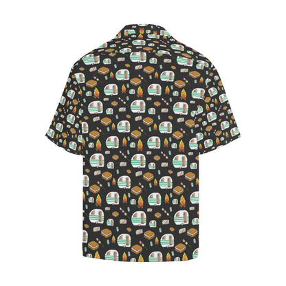 Camper marshmallow Camping Design Print Men Aloha Hawaiian Shirt