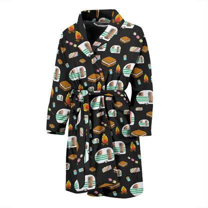 Camper marshmallow Camping Design Print Men Bath Robe-JTAMIGO.COM