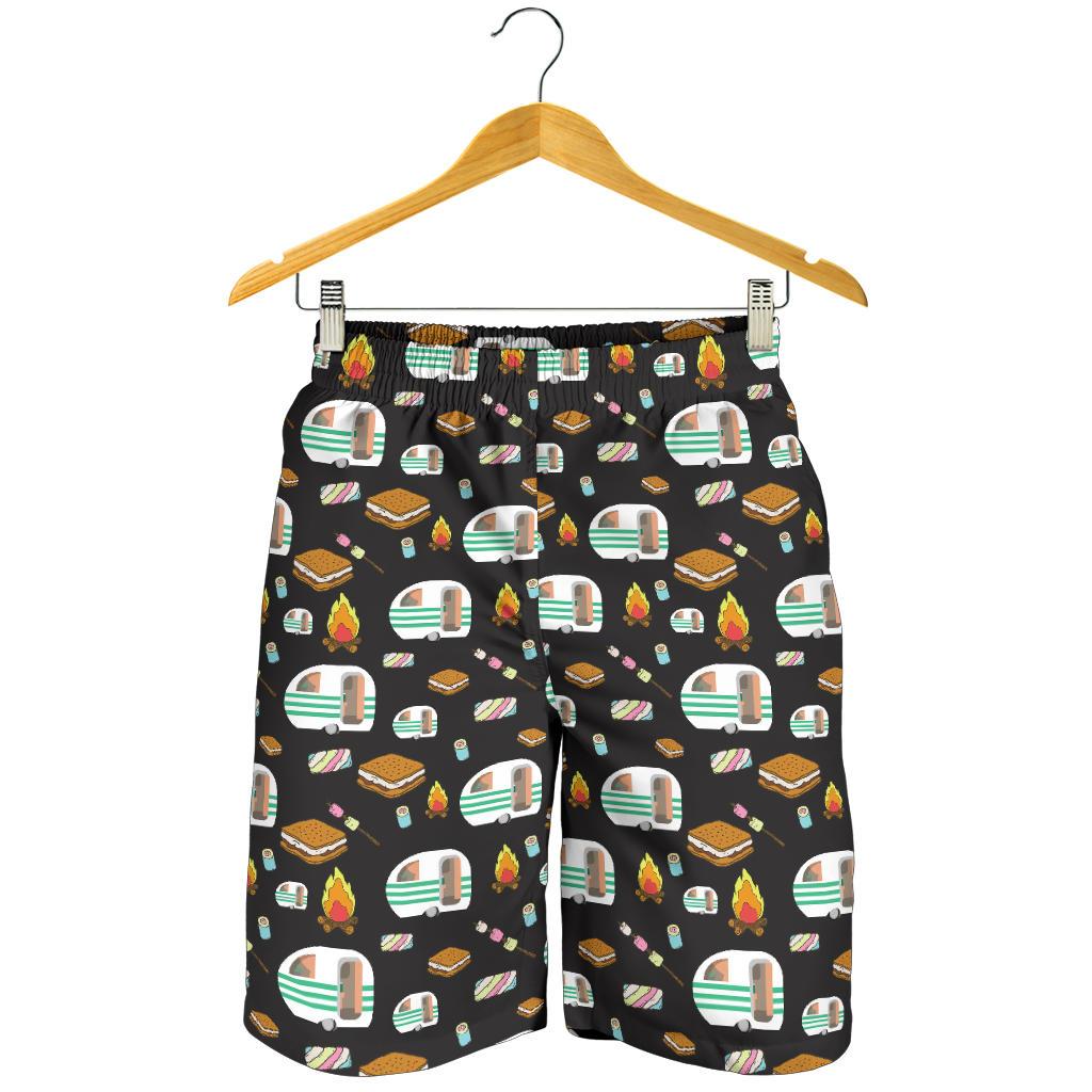 Camper marshmallow Camping Design Print Mens Shorts-JTAMIGO.COM