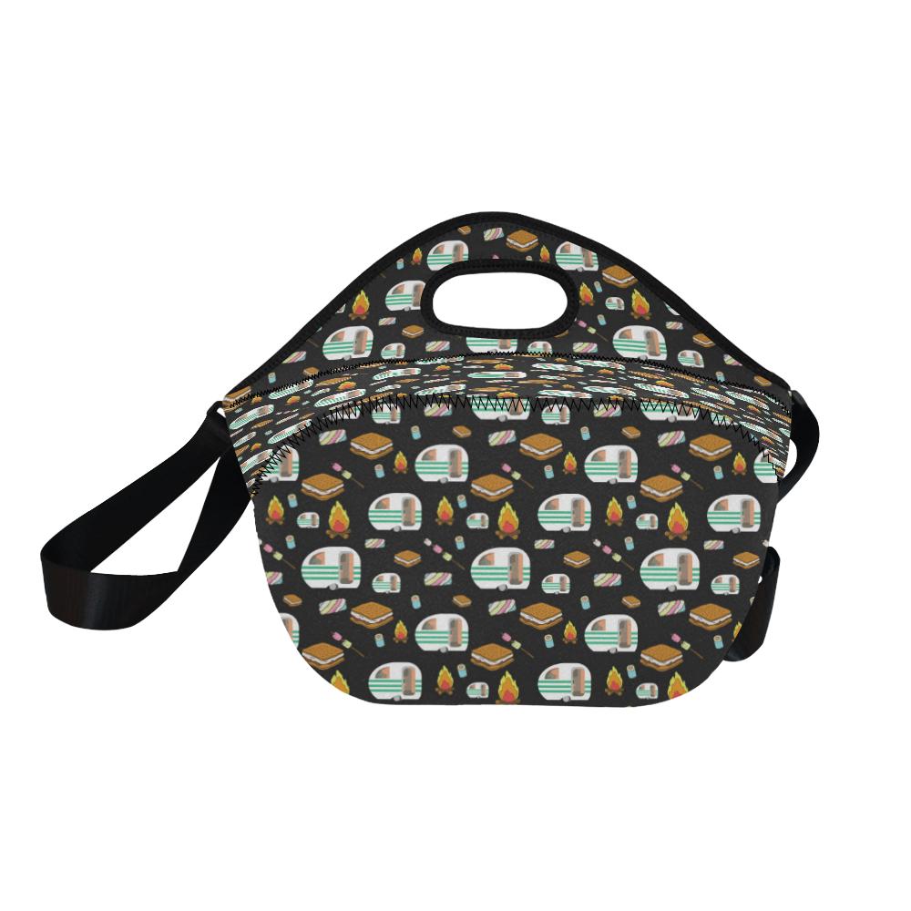 Camper marshmallow Camping Design Print Neoprene Lunch Bag (Model 1669)(Large)-JTAMIGO.COM