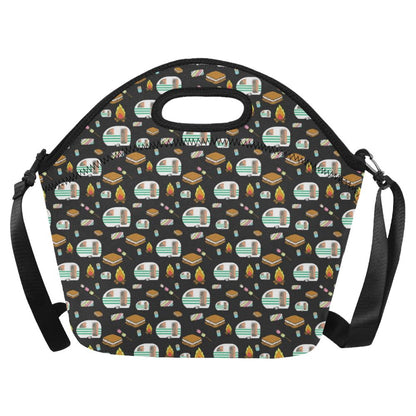Camper marshmallow Camping Design Print Neoprene Lunch Bag (Model 1669)(Large)-JTAMIGO.COM
