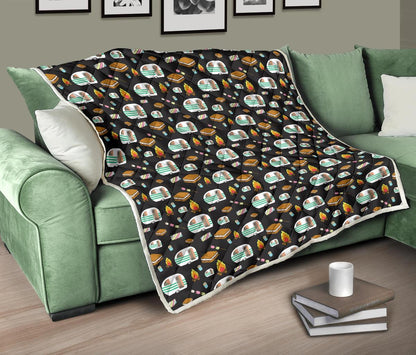 Camper marshmallow Camping Design Print Premium Quilt-JTAMIGO.COM