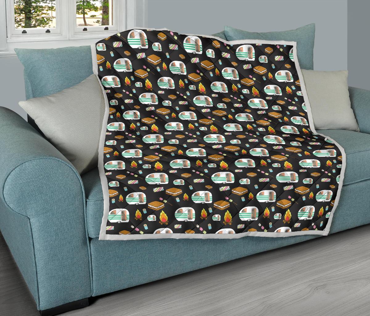 Camper marshmallow Camping Design Print Premium Quilt-JTAMIGO.COM