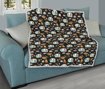 Camper marshmallow Camping Design Print Premium Quilt-JTAMIGO.COM