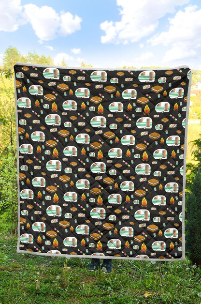 Camper marshmallow Camping Design Print Premium Quilt-JTAMIGO.COM