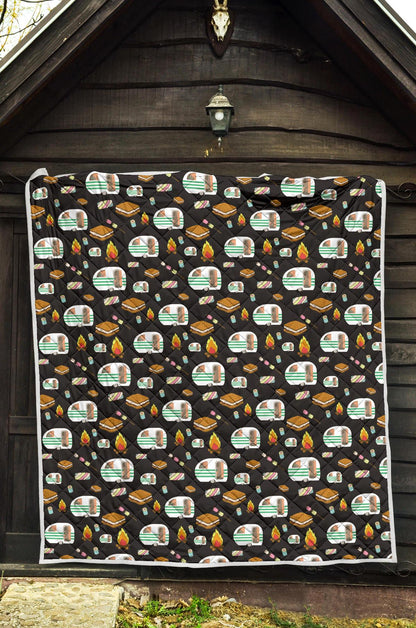 Camper marshmallow Camping Design Print Premium Quilt-JTAMIGO.COM