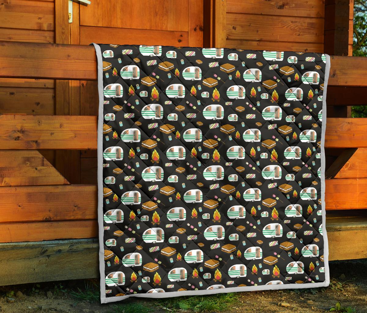 Camper marshmallow Camping Design Print Premium Quilt-JTAMIGO.COM