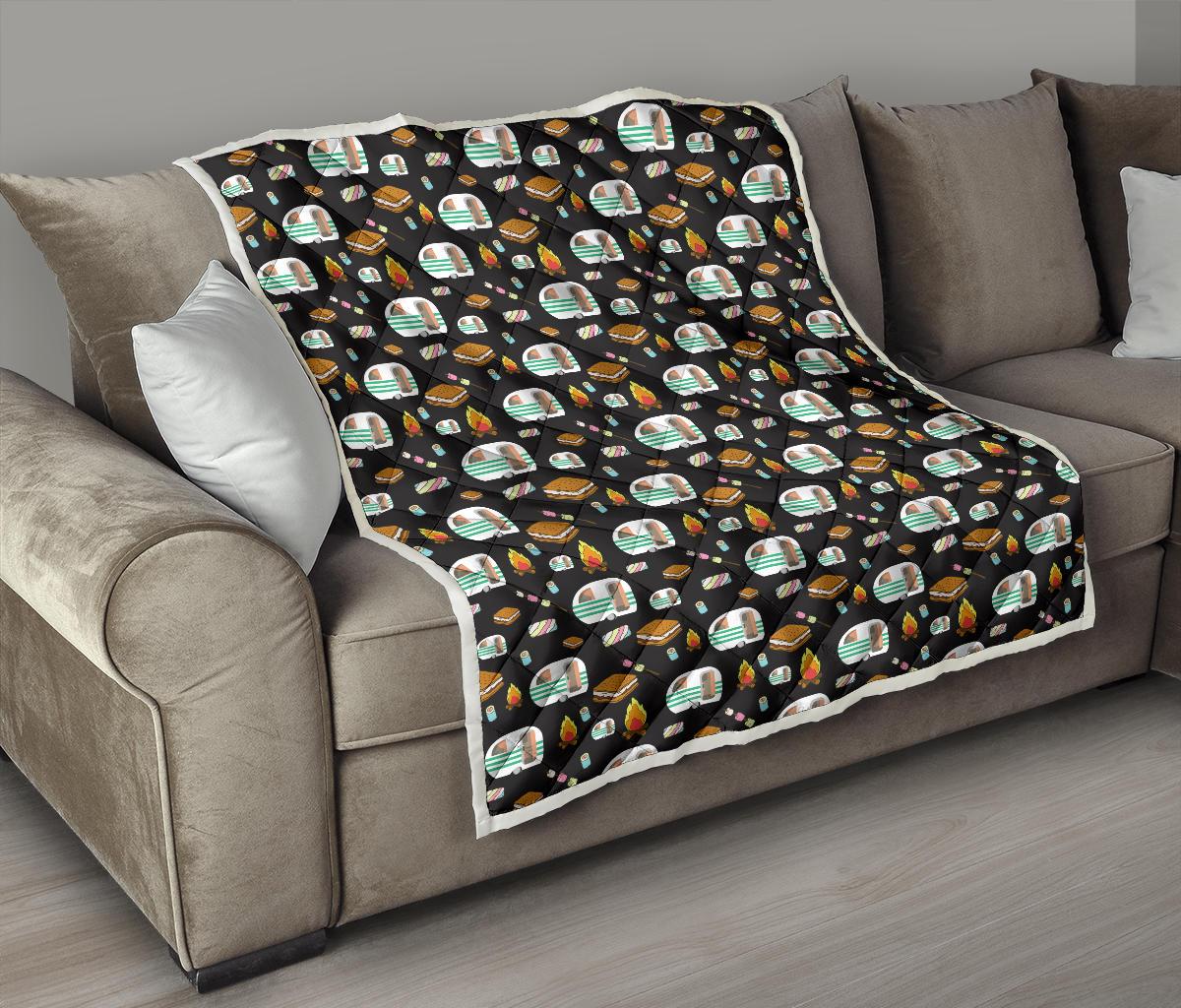 Camper marshmallow Camping Design Print Premium Quilt-JTAMIGO.COM