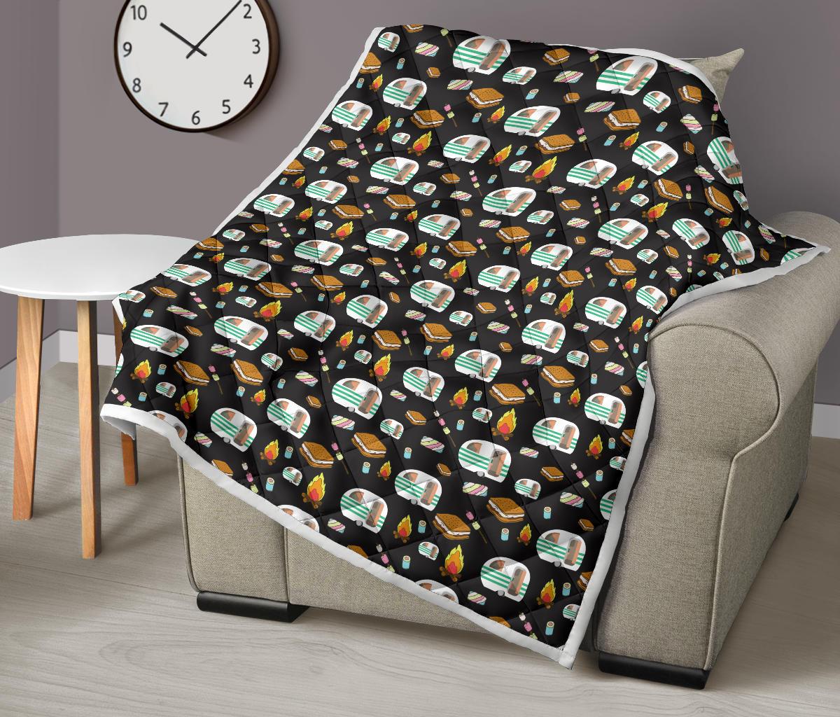 Camper marshmallow Camping Design Print Premium Quilt-JTAMIGO.COM