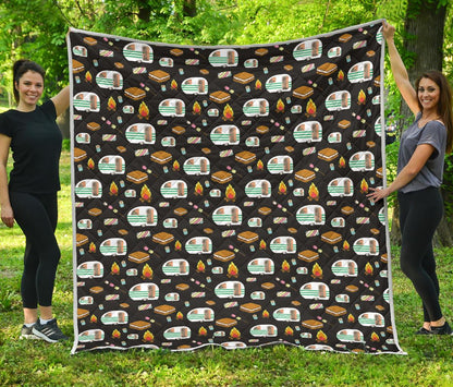 Camper marshmallow Camping Design Print Premium Quilt-JTAMIGO.COM