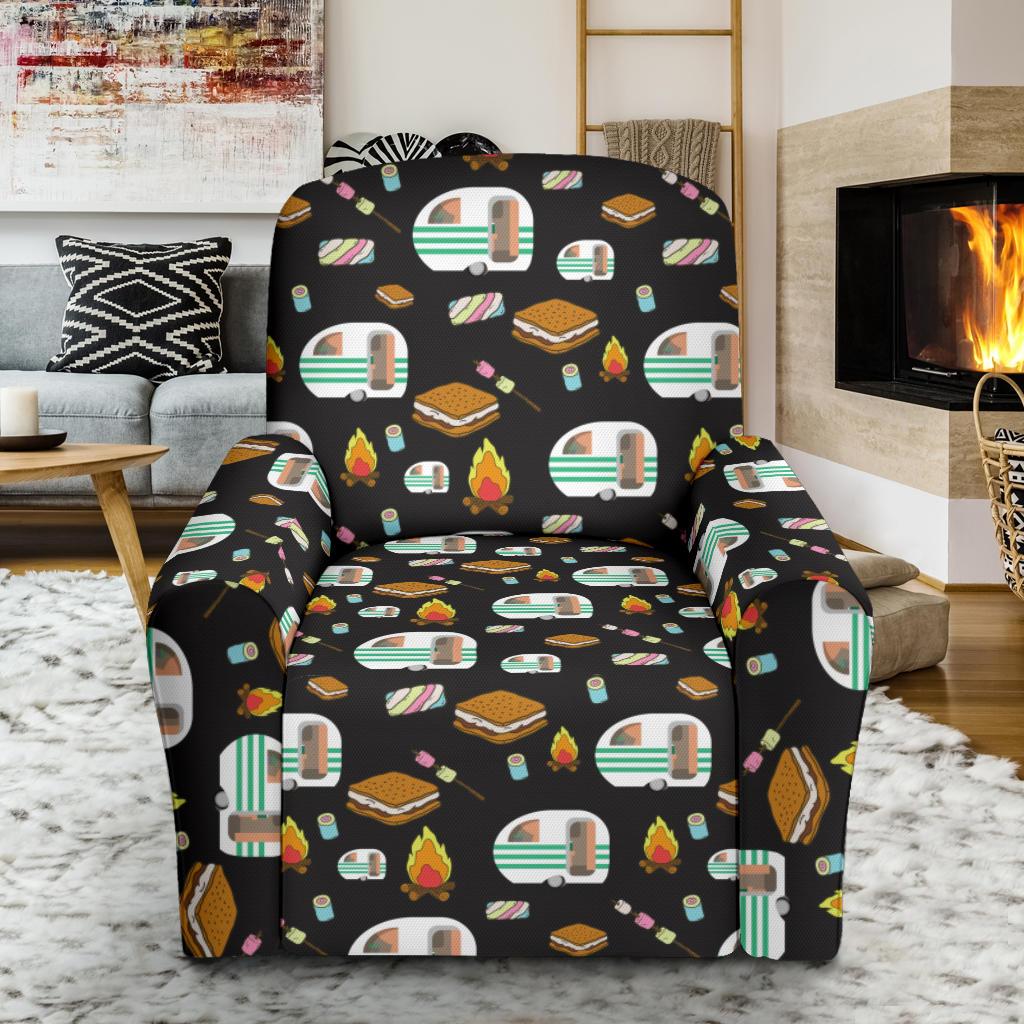 Camper marshmallow Camping Design Print Single Sofa Slipcover -JTAMIGO.COM