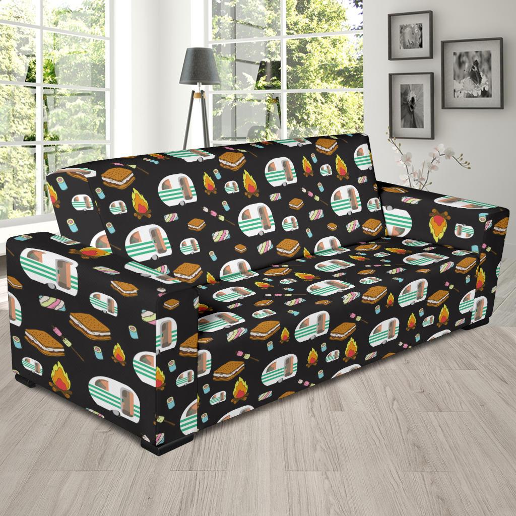 Camper marshmallow Camping Design Print Sofa Slipcover-JTAMIGO.COM