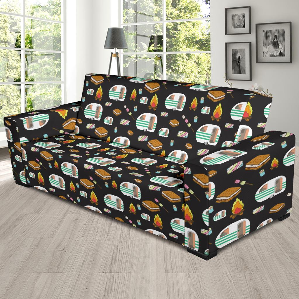Camper marshmallow Camping Design Print Sofa Slipcover-JTAMIGO.COM