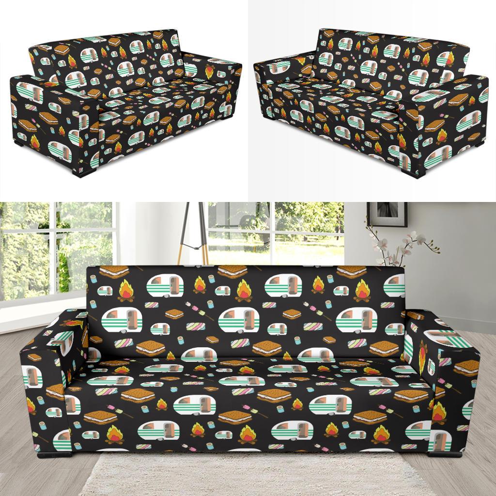 Camper marshmallow Camping Design Print Sofa Slipcover-JTAMIGO.COM