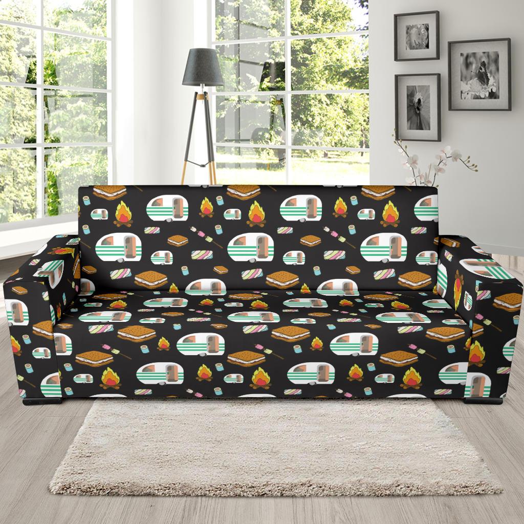 Camper marshmallow Camping Design Print Sofa Slipcover-JTAMIGO.COM