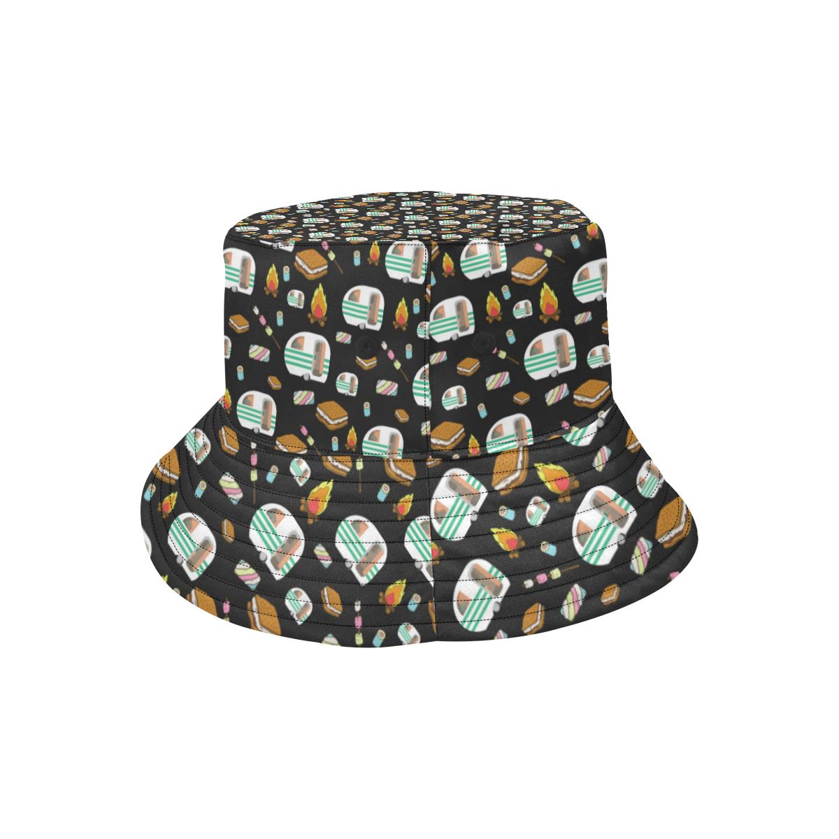 Camper marshmallow Camping Design Print Unisex Bucket Hat