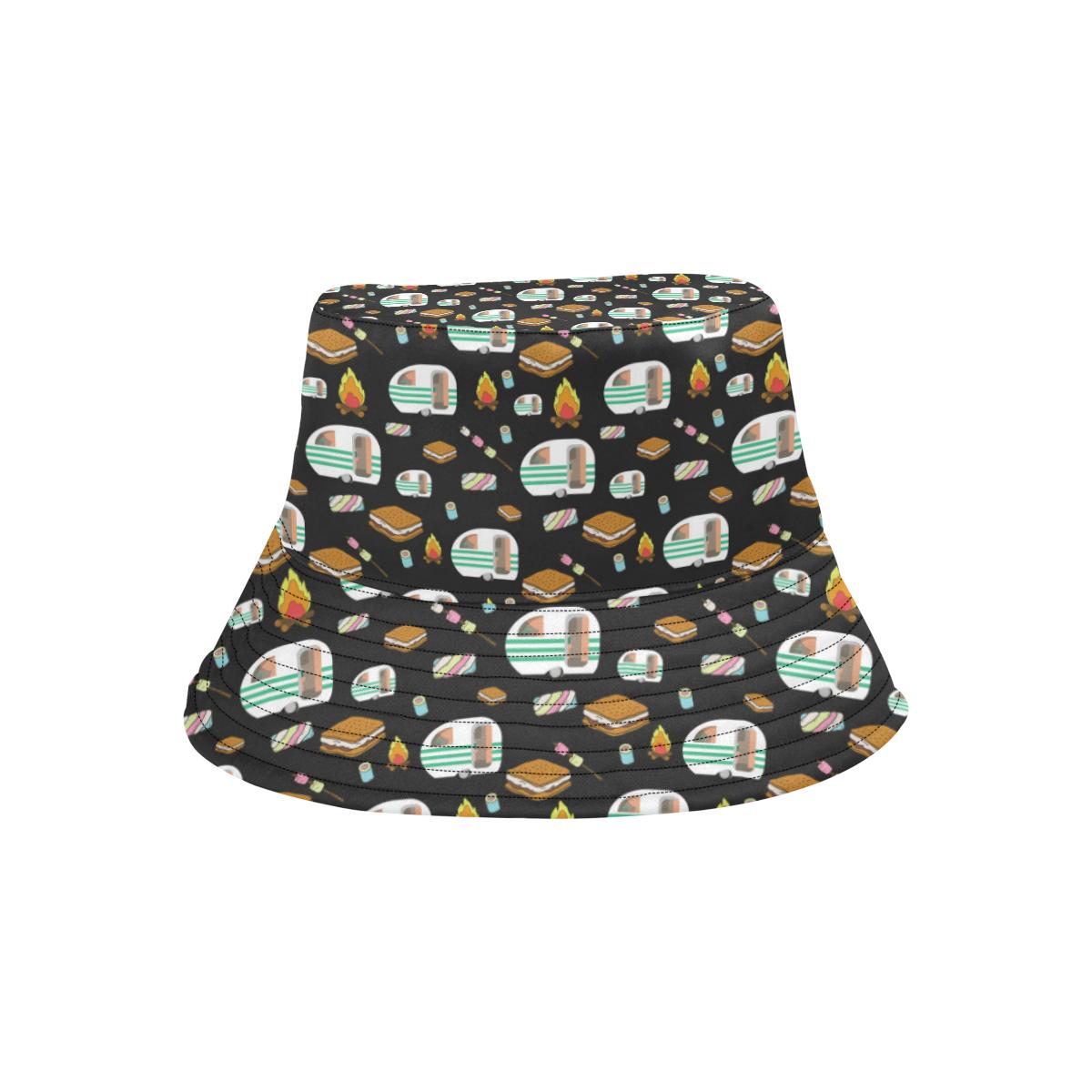 Camper marshmallow Camping Design Print Unisex Bucket Hat