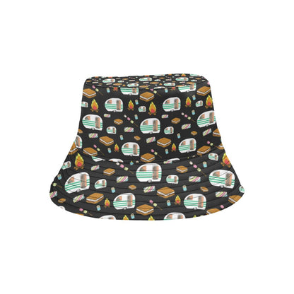 Camper marshmallow Camping Design Print Unisex Bucket Hat
