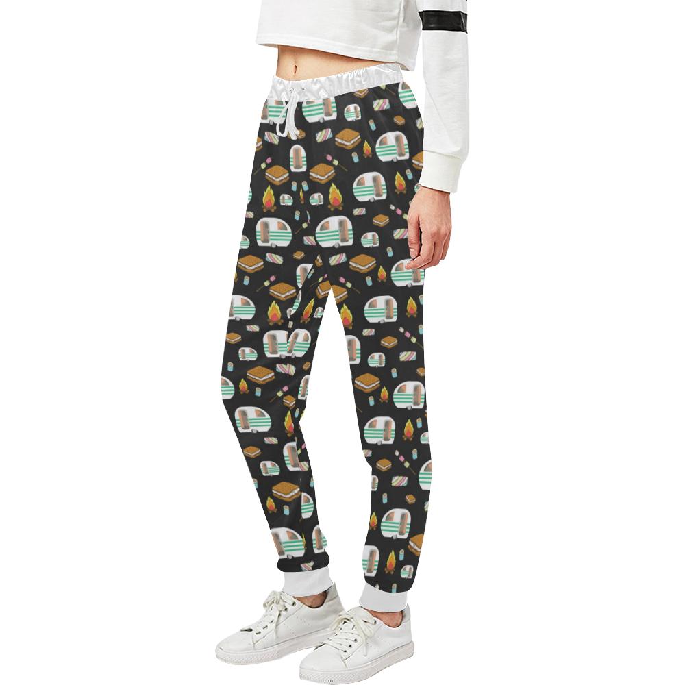Camper marshmallow Camping Design Print Unisex Casual Sweatpants (Model L11)-JTAMIGO.COM