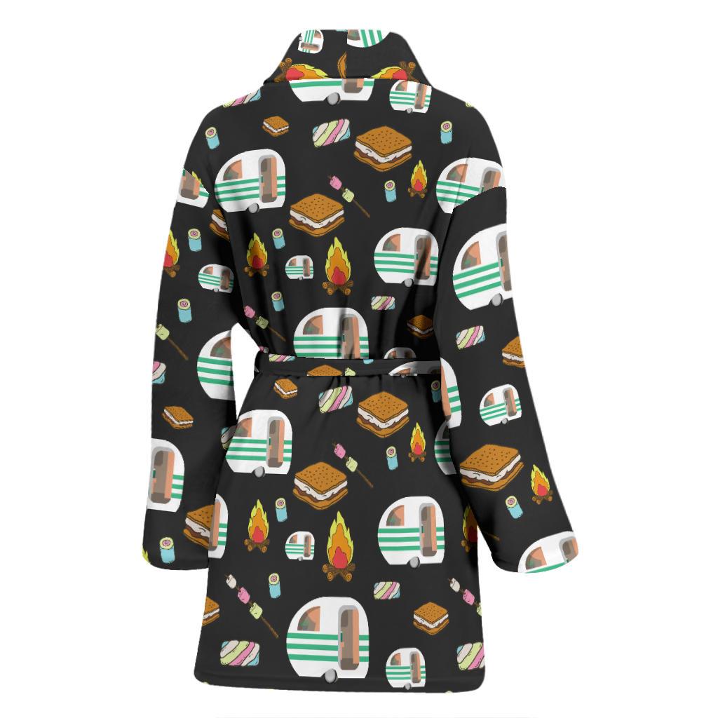 Camper marshmallow Camping Design Print Women Bath Robe-JTAMIGO.COM