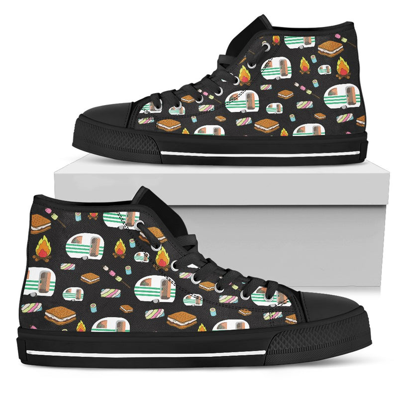 Camper Marshmallow Camping Design Print Women High Top Shoes