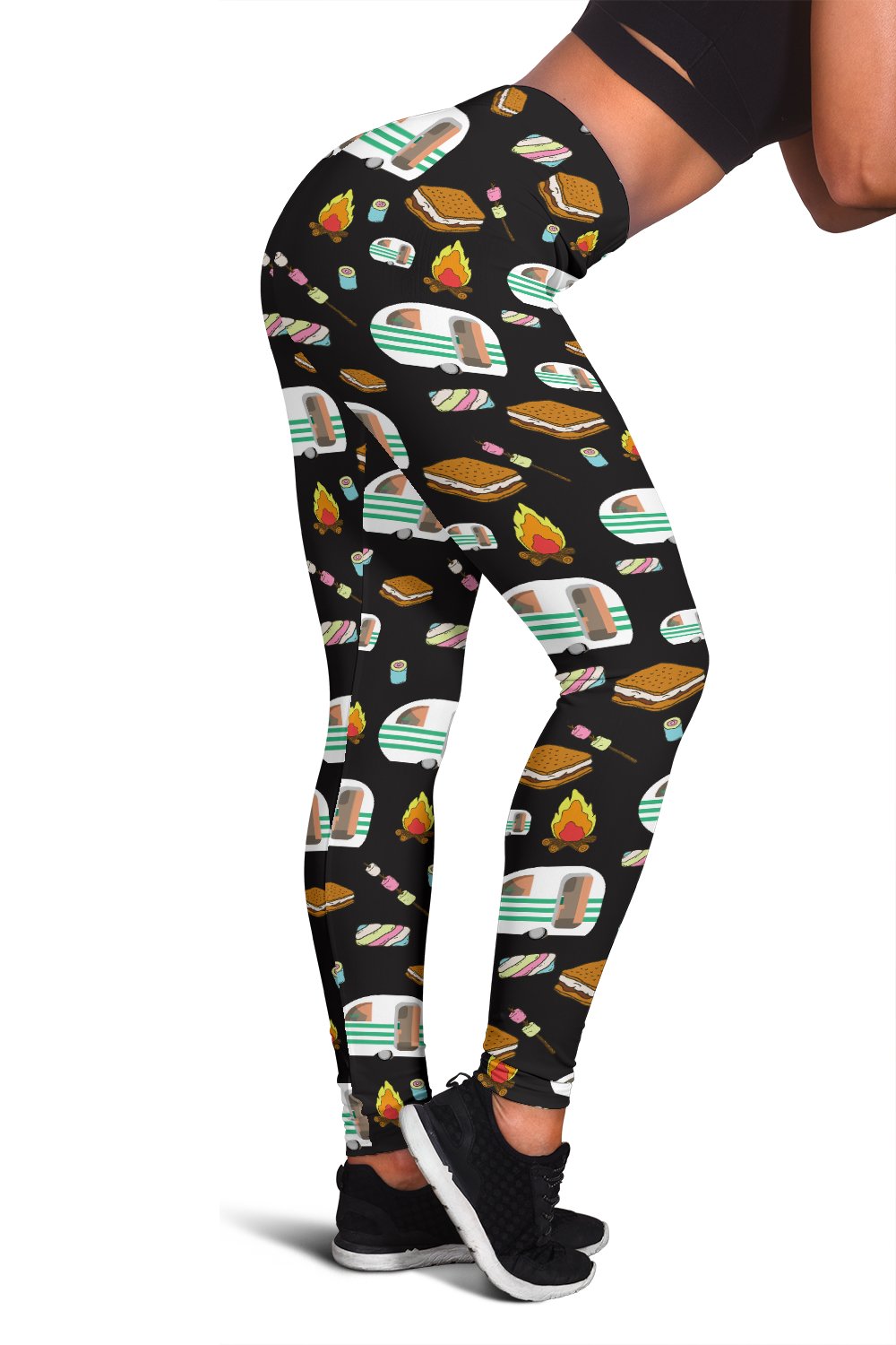 Camper marshmallow Camping Design Print Women Leggings