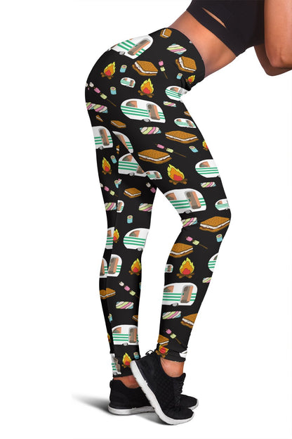 Camper marshmallow Camping Design Print Women Leggings