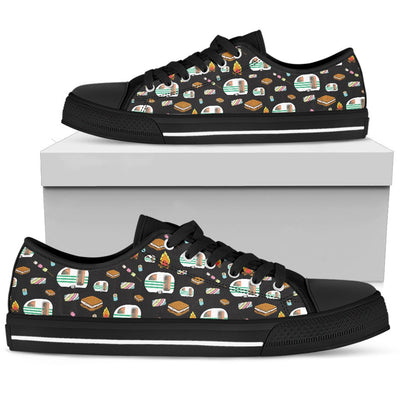 Camper marshmallow Camping Design Print Women Low Top Shoes