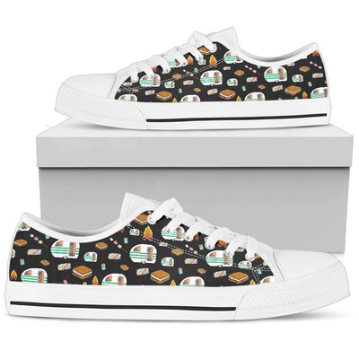 Camper marshmallow Camping Design Print Women Low Top Shoes