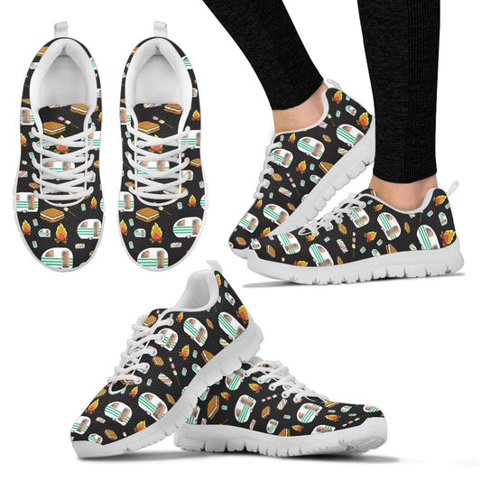 Camper Marshmallow Camping Design Print Women Sneakers Shoes