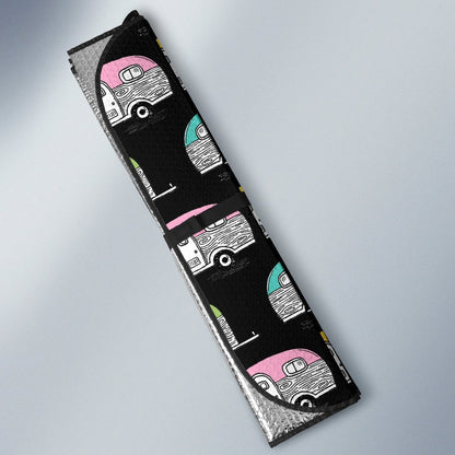 Camper Pattern Camping Themed No 2 Print Car Sun Shade For Windshield